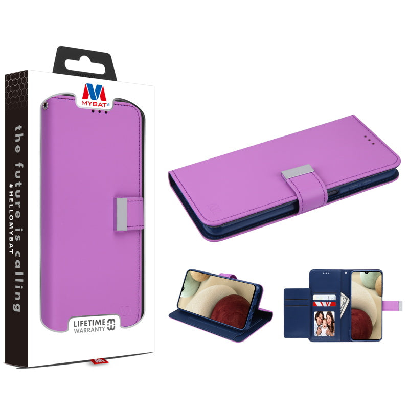 MyBat MyJacket Wallet Xtra Series for Samsung Galaxy A12 5G - Purple / Dark Blue