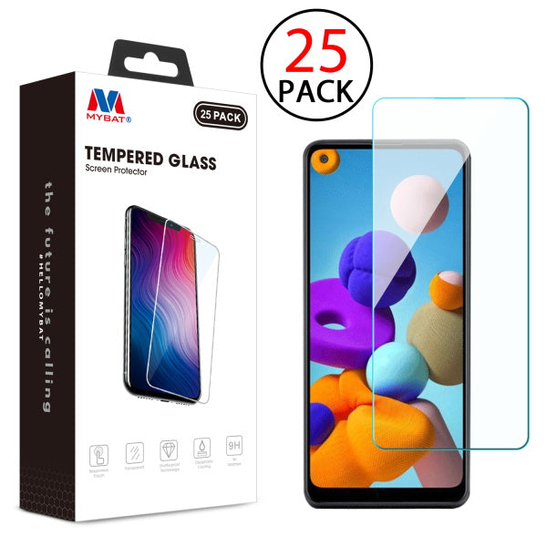 MyBat Tempered Glass Screen Protector (2.5D)(25-pack) for Samsung Galaxy A21 - Clear