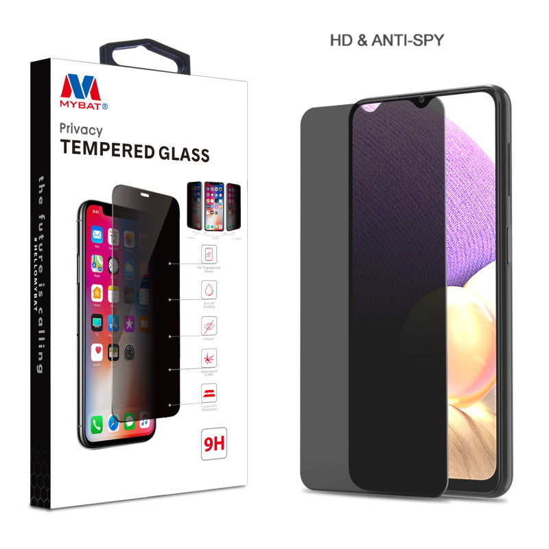 MyBat Privacy Tempered Glass Screen Protector (2.5D) for Samsung Galaxy A32 5G / Galaxy A12 5G - Clear