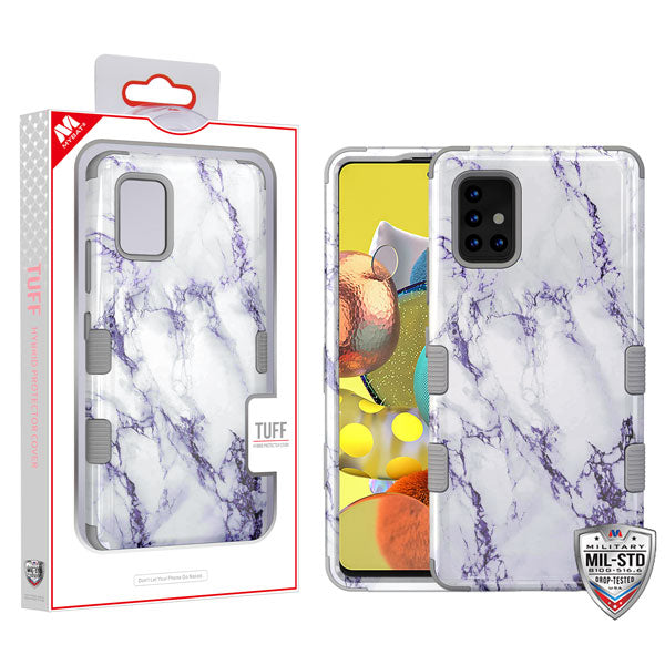 MyBat TUFF Series Case for Samsung Galaxy A51 5G - White Marbling / Iron Gray