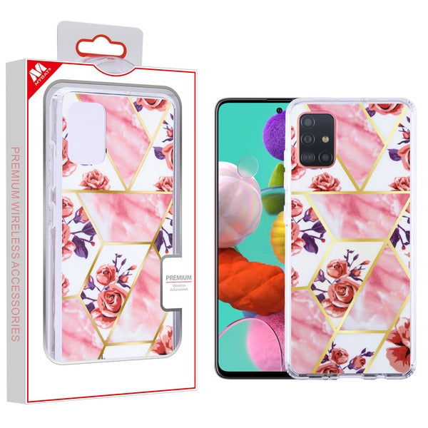 MyBat Fusion Protector Cover for Samsung Galaxy A51 - Electroplated Roses Marbling
