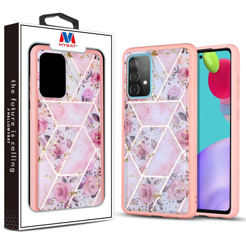 MyBat Hybrid Case for Samsung Galaxy A52 5G - Roses Marbling / Pink