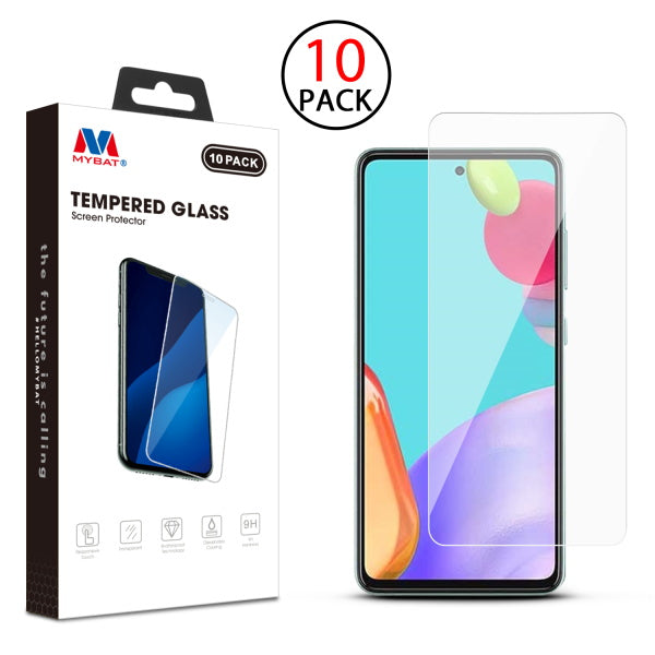 MyBat Tempered Glass Screen Protector (2.5D)(10-pack) for Samsung Galaxy A52 5G/Galaxy S20 Fan Edition / Galaxy A51 - Clear