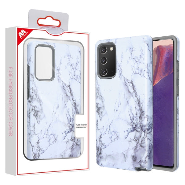 MyBat Fuse Series Case for Samsung Galaxy Note 20 - White Marble