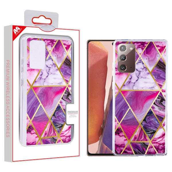 MyBat Fusion Protector Cover for Samsung Galaxy Note 20 - Electroplated Purple Marbling