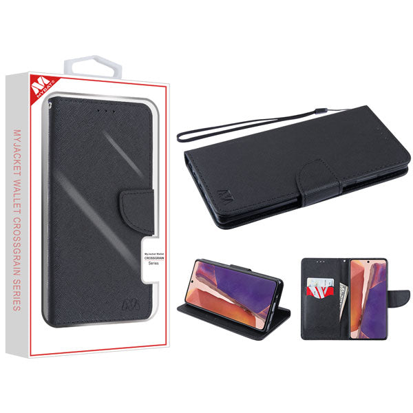 MyBat Liner MyJacket Wallet Crossgrain Series for Samsung Galaxy Note 20 - Black Pattern / Black