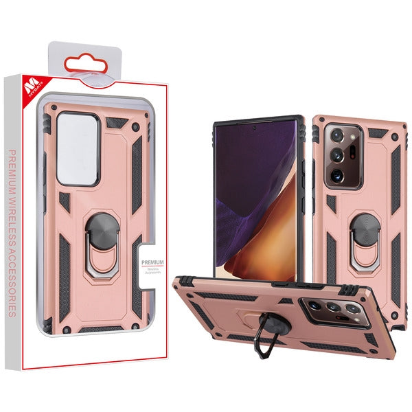 MyBat Anti-Drop Hybrid Protector Cover (with Ring Stand) for Samsung Galaxy Note 20 Ultra - Rose Gold / Black