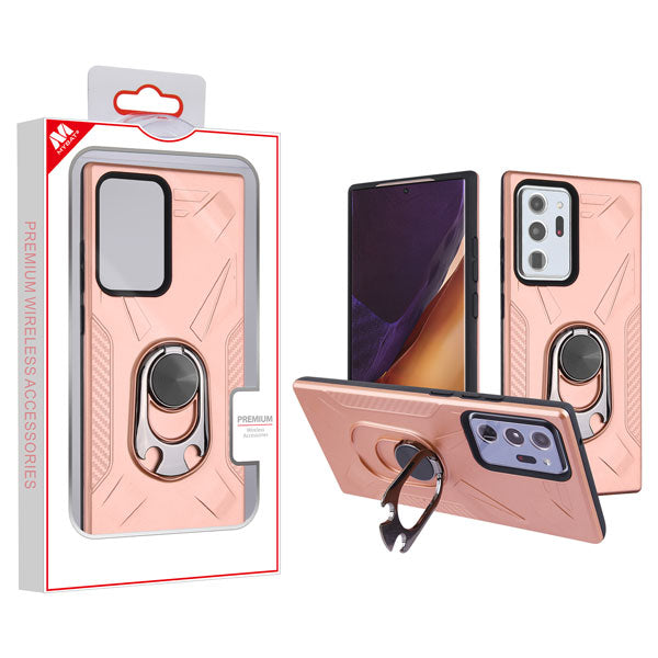 MyBat Hybrid Protector Cover (with Ring Holder Kickstand Bottle) for Samsung Galaxy Note 20 Ultra - Rose Gold / Black
