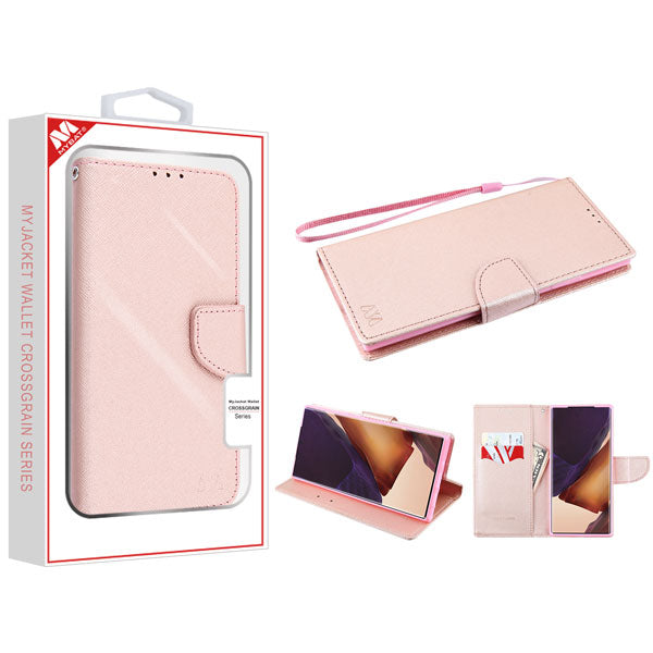 MyBat Liner MyJacket Wallet Crossgrain Series for Samsung Galaxy Note 20 Ultra - Rose Gold Pattern / Rose Gold