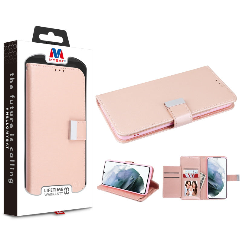 MyBat MyJacket Wallet Xtra Series for Samsung Galaxy S21 Fan Edition - Rose Gold