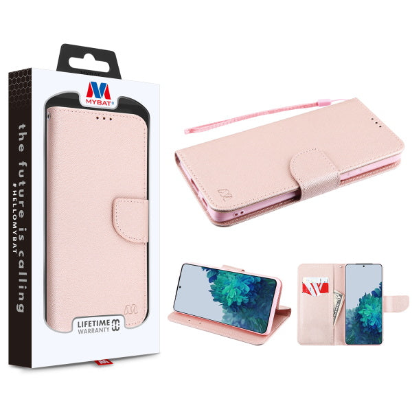 MyBat Liner MyJacket Wallet Crossgrain Series for Samsung Galaxy S21 - Rose Gold Pattern / Rose Gold