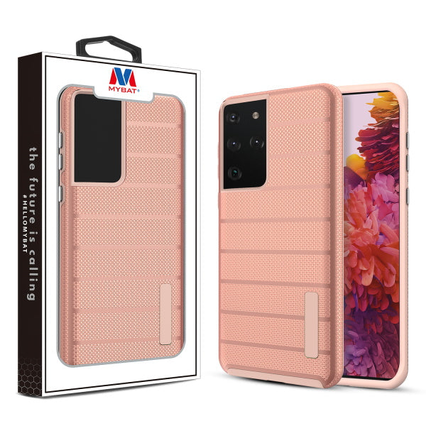 MyBat Fusion Protector Case for Samsung Galaxy S21 Ultra - Rose Gold Dots Textured / Rose Gold