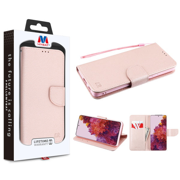 MyBat Liner MyJacket Wallet Crossgrain Series for Samsung Galaxy S21 Ultra - Rose Gold Pattern / Rose Gold