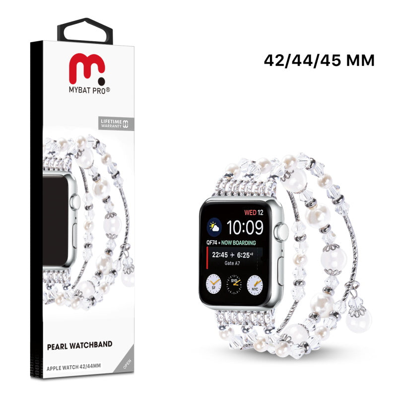 MyBat Pro Pearl Watchband for Apple Watch Series 4 44mm/Watch Series 7 45mm / Watch SE 44mm - White
