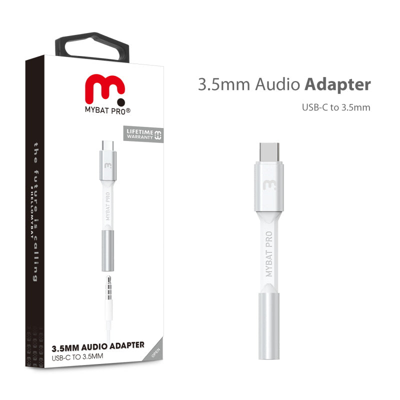MyBat Pro USB-C to 3.5mm Audio Adapter - White