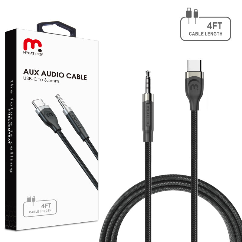 MyBat Pro USB-C to 3.5mm Male Audio Cable - 4 FT - Black