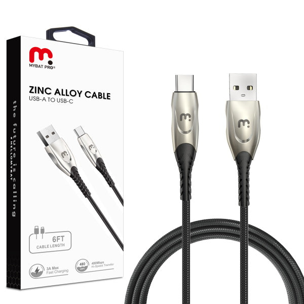 MyBat Pro USB-A to USB-C Zinc Alloy Cable - Black