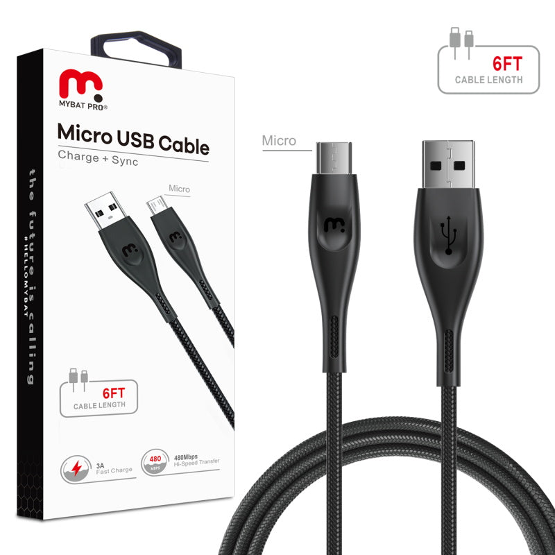 MyBat Pro Micro USB Data Cable 6 FT - Black