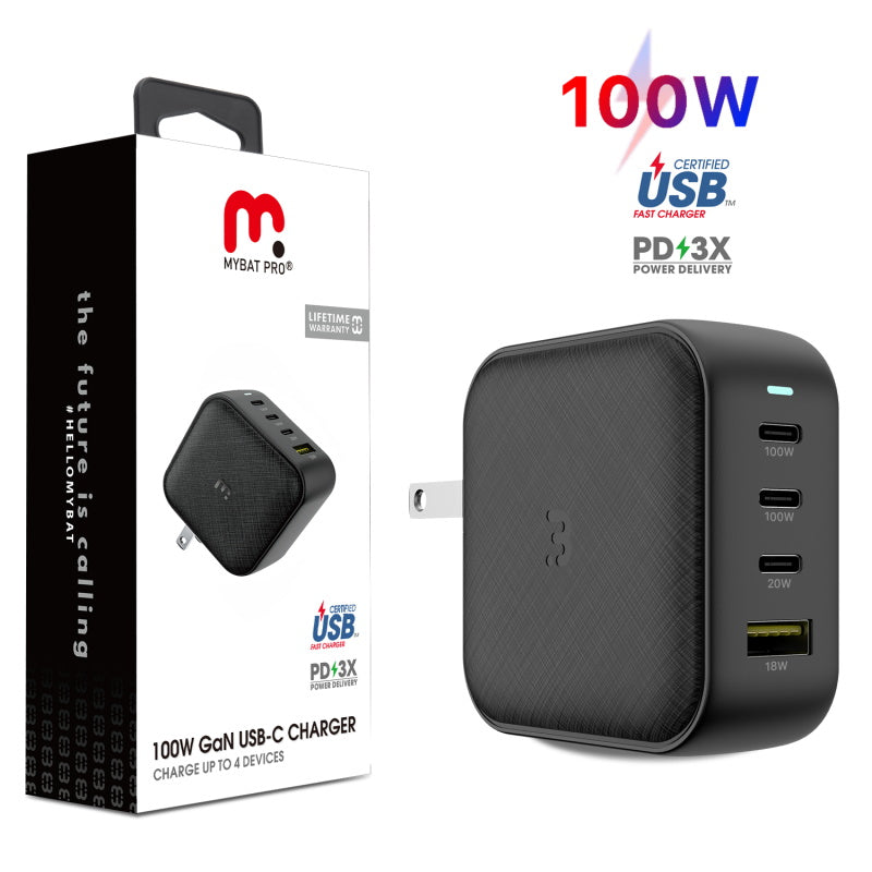 MyBat Pro 100W GaN USB-C Charger - Black