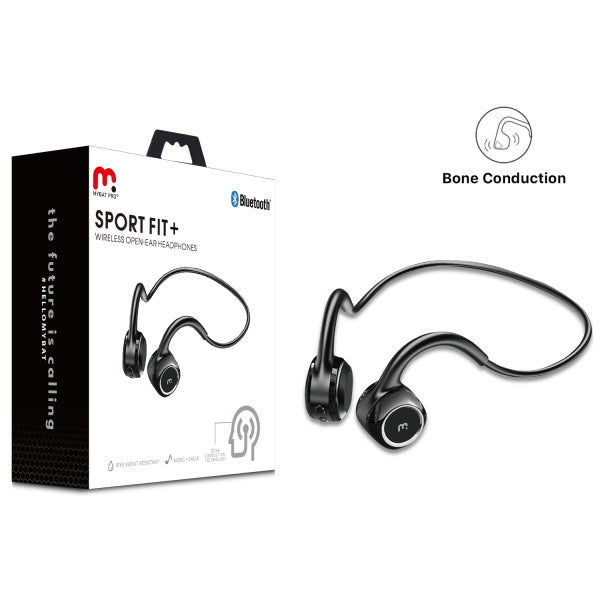 MyBat Pro Sport Fit+ Wireless Open Ear Headphones (Bone Conduction Technology) - Black