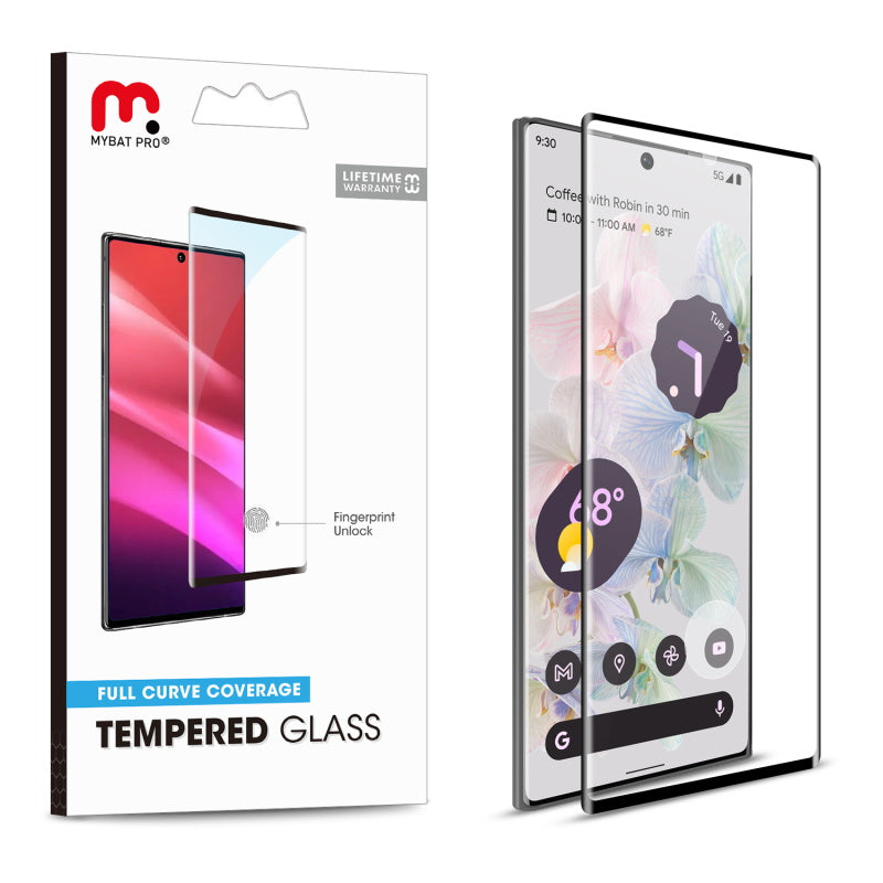 MyBat Pro Full Curve Coverage Tempered Glass Screen Protector for Google Pixel 6 Pro - Black