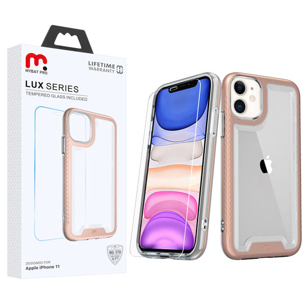 MyBat Pro Lux Series Case with Tempered Glass for Apple iPhone 11 - Rose Gold