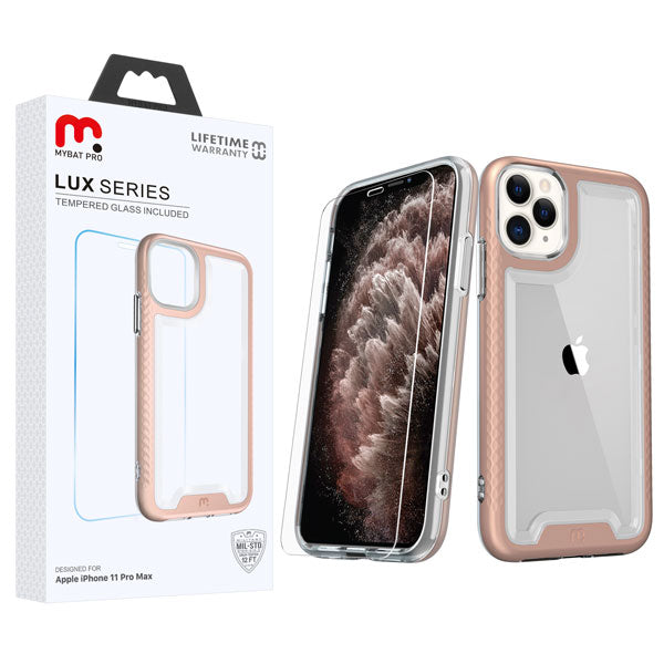 MyBat Pro Lux Series Case with Tempered Glass for Apple iPhone 11 Pro Max - Rose Gold
