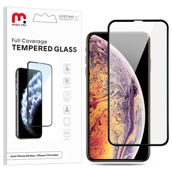 MyBat Pro Full Coverage Tempered Glass Screen Protector for Apple iPhone 11 Pro Max / XS Max - Black
