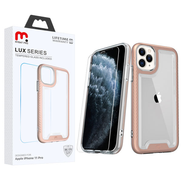 MyBat Pro Lux Series Case with Tempered Glass for Apple iPhone 11 Pro - Rose Gold
