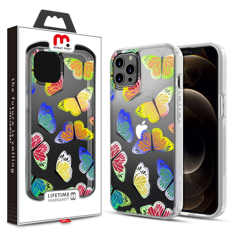 MyBat Pro Mood Series Case for Apple iPhone 12 Pro Max (6.7) - Neon Butterflies