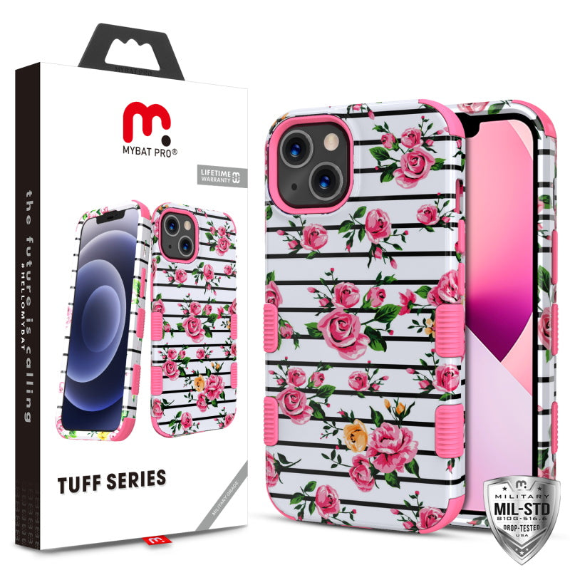 MyBat Pro TUFF Series Case for Apple iPhone 13 (6.1) - Pink Fresh Roses / Electric Pink