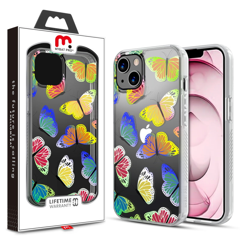 MyBat Pro Mood Series Case for Apple iPhone 13 mini (5.4) - Neon Butterflies