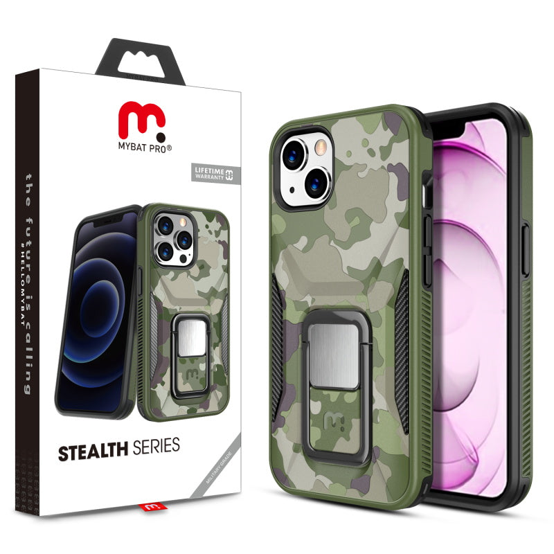 MyBat Pro Stealth Series (with Stand) for Apple iPhone 13 mini (5.4) - Army Green Camo / Black