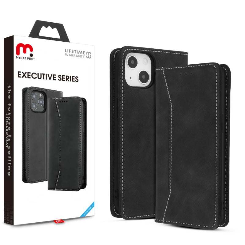 MyBat Pro Antimicrobial Executive Series Wallet Case for Apple iPhone 13 mini (5.4) - Black