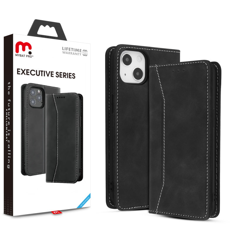 MyBat Pro Antimicrobial Executive Series Wallet Case for Apple iPhone 13 (6.1) - Black
