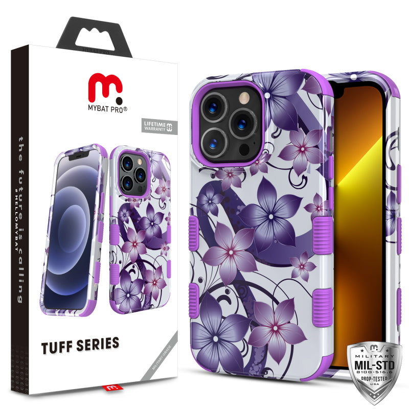 MyBat Pro TUFF Series Case for Apple iPhone 13 Pro (6.1) - Purple Hibiscus