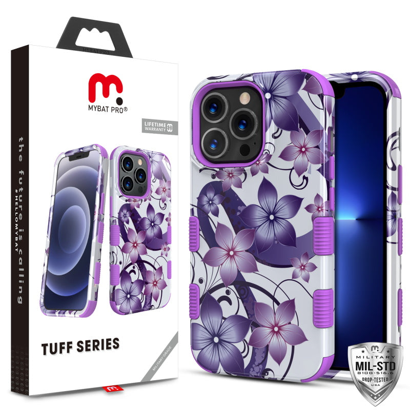 MyBat Pro TUFF Series Case for Apple iPhone 13 Pro Max (6.7) - Purple Hibiscus
