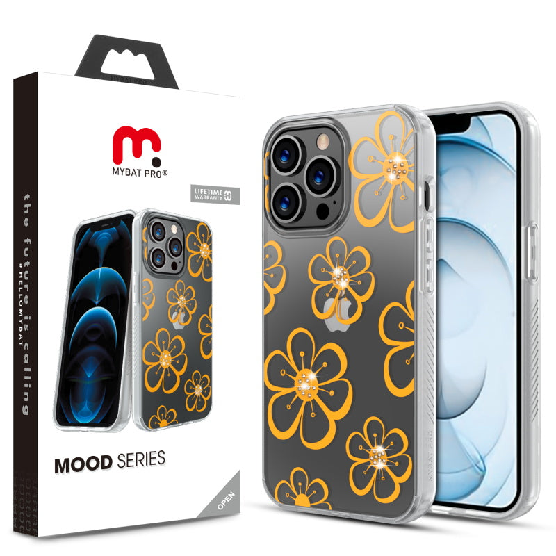 MyBat Pro Mood Series Case (with Diamonds) for Apple iPhone 13 Pro Max (6.7) - Golden