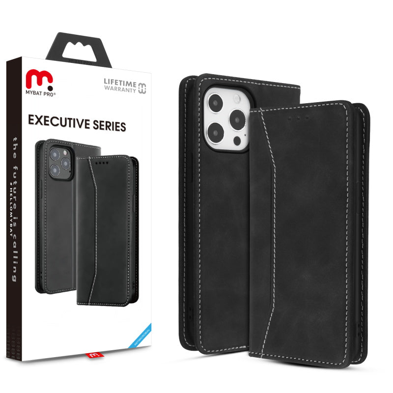MyBat Pro Antimicrobial Executive Series Wallet Case for Apple iPhone 13 Pro Max (6.7) - Black
