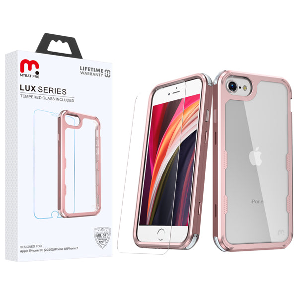 MyBat Pro Lux Series Case with Tempered Glass for Apple iPhone SE (2020) / 8/7 - Rose Gold