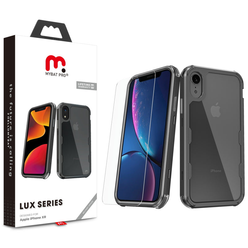 MyBat Pro Lux Series Case with Tempered Glass for Apple iPhone XR - Black