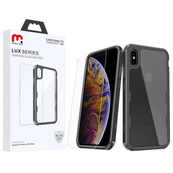 MyBat Pro Lux Series Case with Tempered Glass for Apple iPhone XS Max - Black