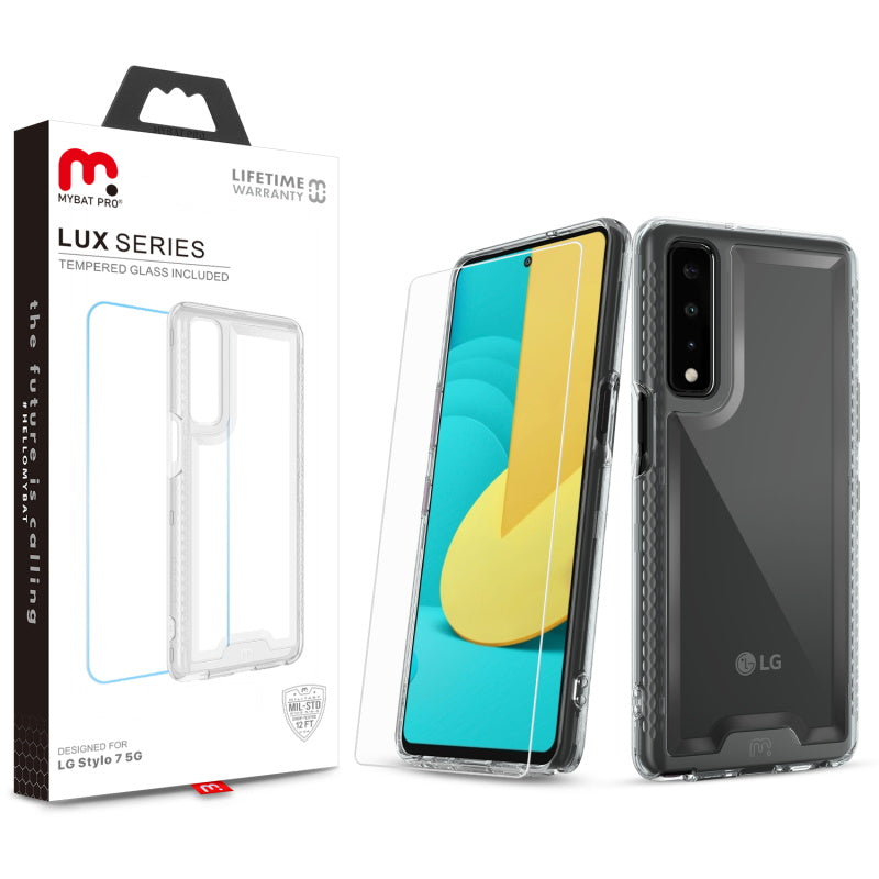 MyBat Pro Lux Series Case with Tempered Glass for LG Stylo 7 5G - Clear