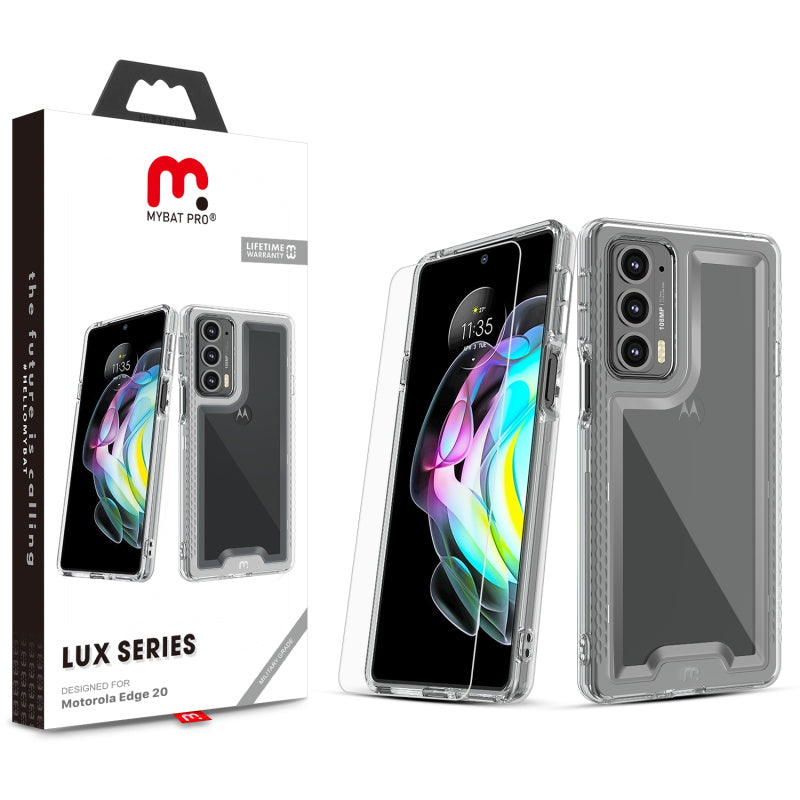 MyBat Pro Lux Series Case with Tempered Glass for Motorola Edge 20 - Clear