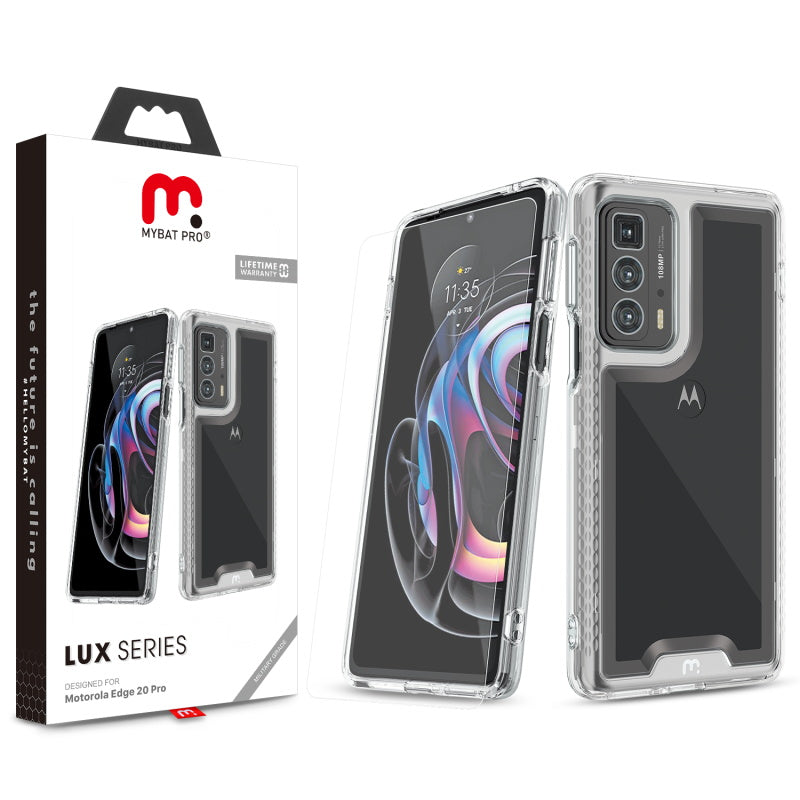 MyBat Pro Lux Series Case with Tempered Glass for Motorola Edge 20 Pro - Clear