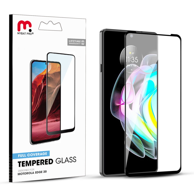 MyBat Pro Full Coverage Tempered Glass Screen Protector for Motorola Edge 20/Edge 20 Pro / Edge 20 Lite - Black