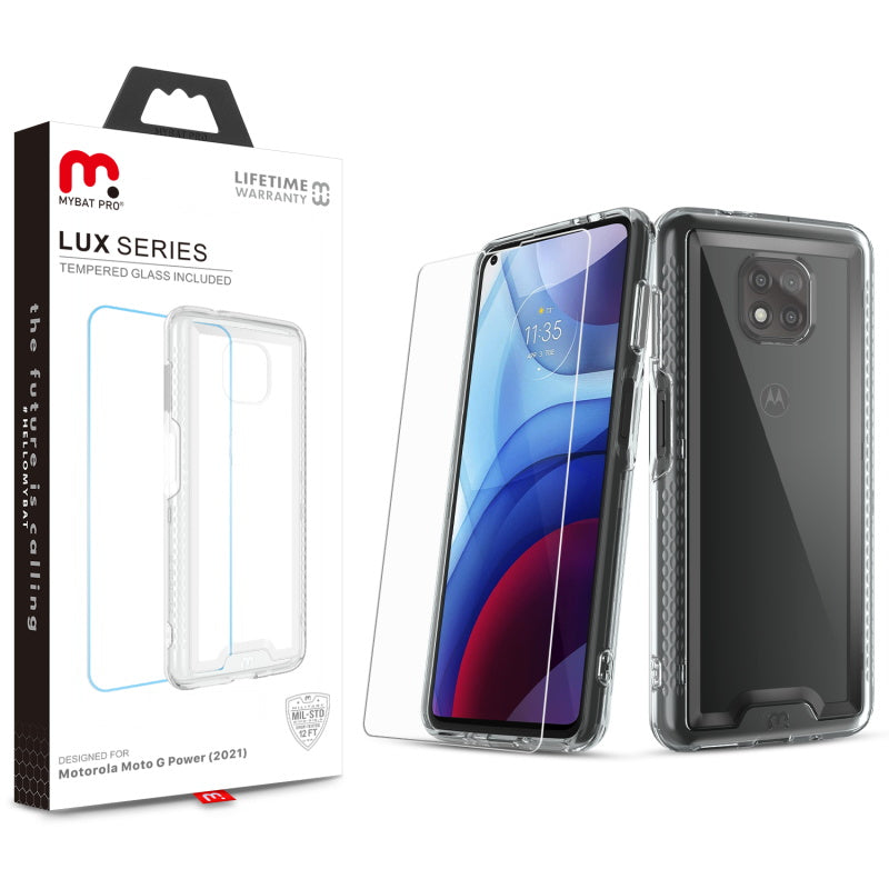 MyBat Pro Lux Series Case with Tempered Glass for Motorola Moto G Power (2021) - Clear