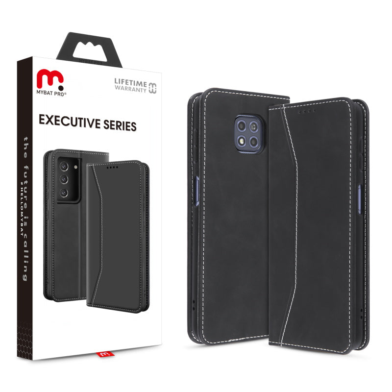 MyBat Pro Executive Series Wallet Case for Motorola Moto G Power (2021) - Black