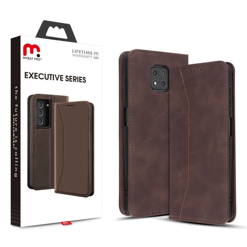 MyBat Pro Executive Series Wallet Case for Motorola Moto G Power (2021) - Brown