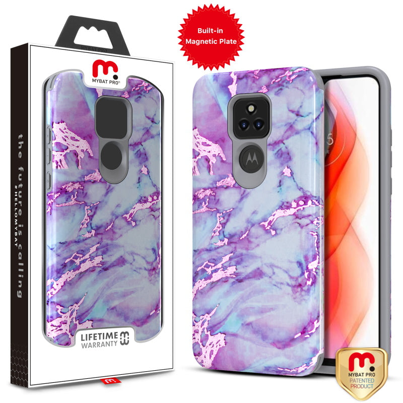 MyBat Pro Fuse Series Case with Magnet for Motorola Moto G Play (2021) - Purple Marble